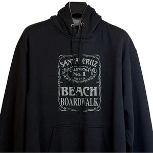 NWOT KENPO Santa Cruz Beach Boardwalk Women's Premium Black Graphic Hoodie XL